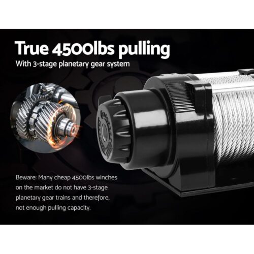 Giantz 4WD Electric Car Winch 4500LBS/2041KG - Image 3