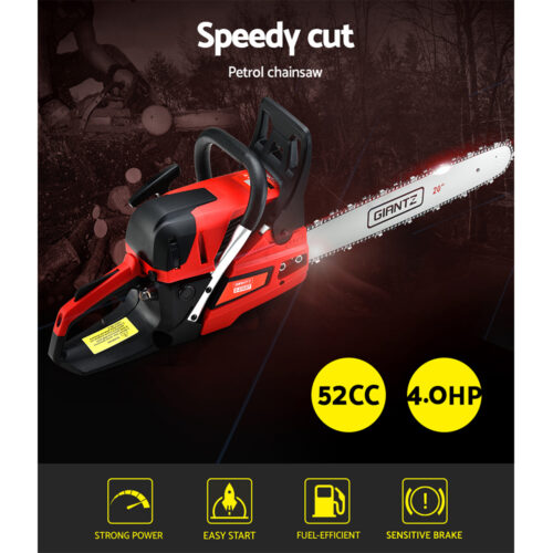 Giantz Chainsaw Petrol 52CC 20" Bar Commercial E-Start Pruning Chain Saw,Giantz Chainsaw Petrol 52CC 20" Bar Commercial E-Start Pruning Chain Saw 4.0HP - Image 5