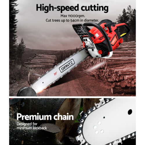 Giantz Chainsaw Petrol 52CC 20" Bar Commercial E-Start Pruning Chain Saw,Giantz Chainsaw Petrol 52CC 20" Bar Commercial E-Start Pruning Chain Saw 4.0HP - Image 7
