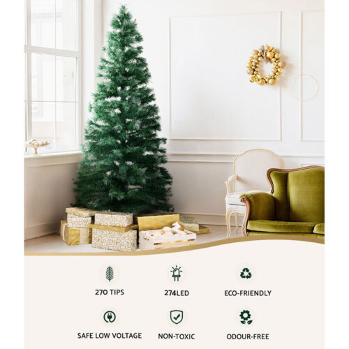 Jingle Jollys Christmas Tree 2.1M 7FT LED Xmas Multi Colour Lights Optic Fibre - Image 4