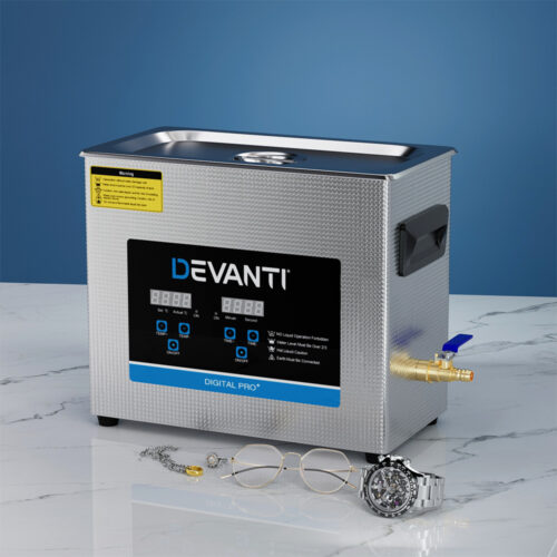 Devanti 6.5L Ultrasonic Cleaner Heater Cleaning Machine Timer Industrial 180W - Image 4