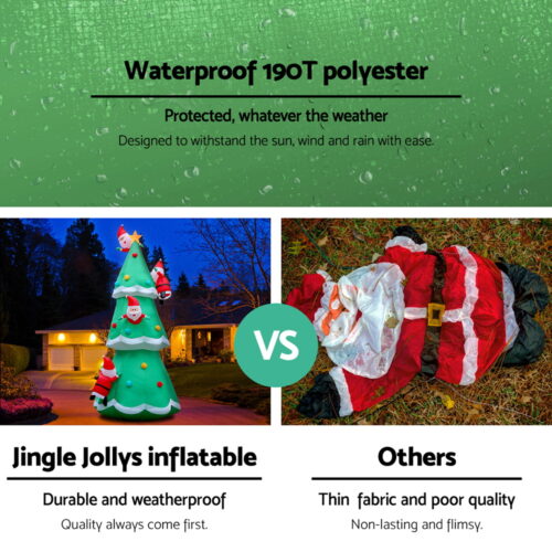 Jingle Jollys Christmas Inflatable Santa Tree 5M Illuminated Decorations - Image 5