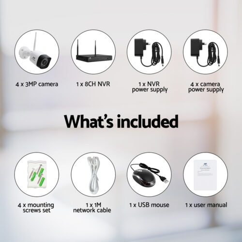 UL-tech 3MP Wireless CCTV 8CH 4 Square Camera - Image 6