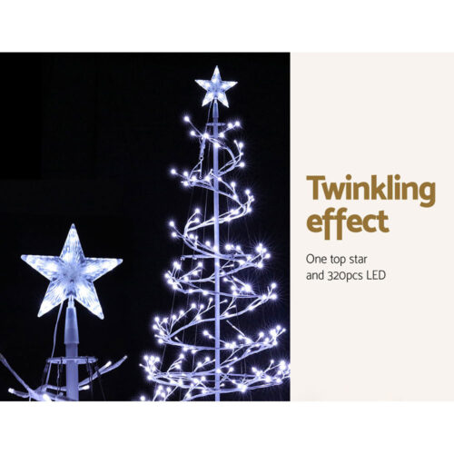 Jingle Jollys Christmas Tree 1.8M 6FT LED Xmas Decoration Cold White Lights - Image 6