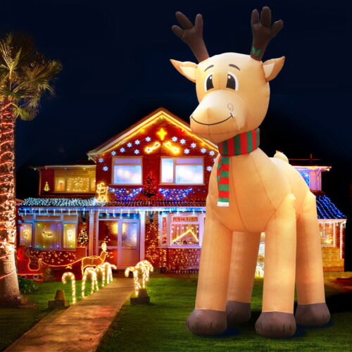 Jingle Jollys Christmas Inflatable Reindeer 5M Illuminated Decorations - Image 8