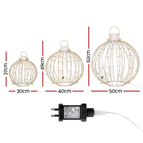 3 PCS Christmas Lights 360 LED Fairy Light Ball Decorations Jingle Jollys - Image 2