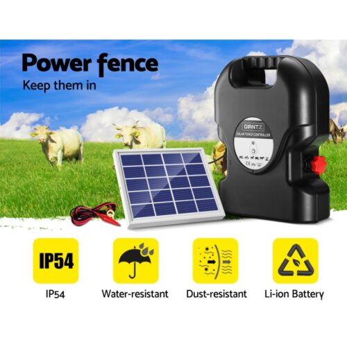 Giantz Fence Energiser 15KM Solar Powered 0.8J Electric - Image 5