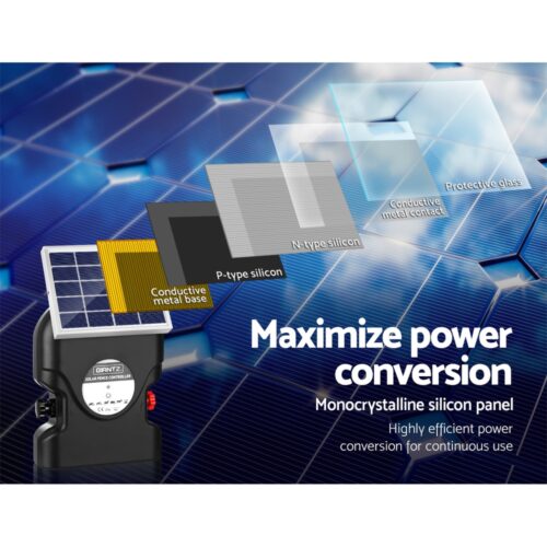 Giantz Fence Energiser 15KM Solar Powered 0.8J Electric - Image 7