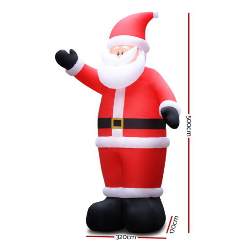 Jingle Jollys Christmas Inflatable Santa 5M Illuminated Decorations - Image 2