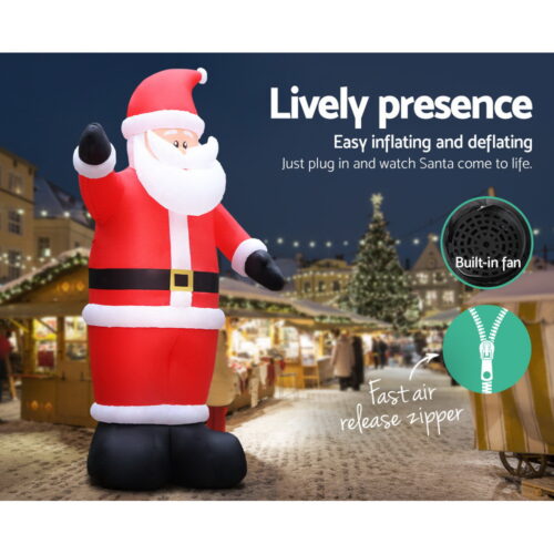 Jingle Jollys Christmas Inflatable Santa 5M Illuminated Decorations - Image 6