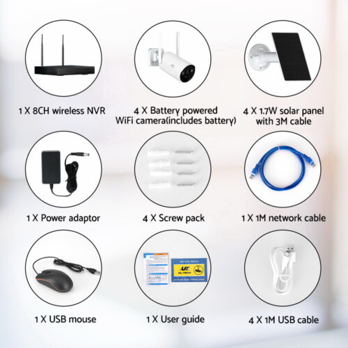 UL-tech Wireless Solar CCTV Security Cameras 4MP 8CH NVR - Image 4
