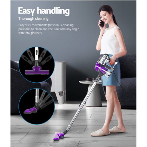 Devanti Stick Vacuum Cleaner Handheld Corded 450W Purple - Image 4