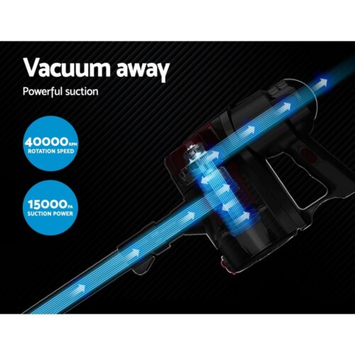 Devanti Stick Vacuum Cleaner Handheld Corded 450W Red - Image 3