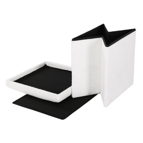 Artiss Ottoman Storage Foot Stool Vanity Square Teddy - Image 4