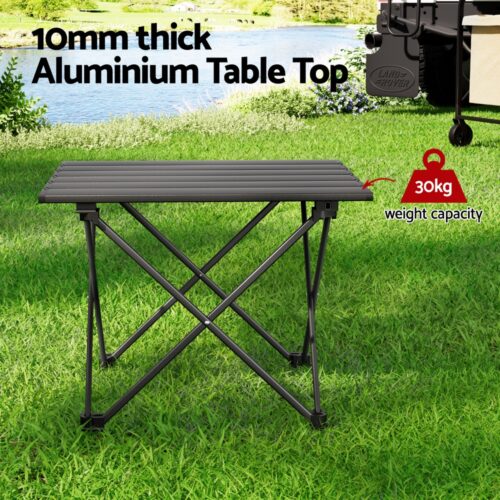 Weisshorn Folding Camping Table 40CM Roll Up Outdoor Picnic BBQ Aluminium Desk - Image 4