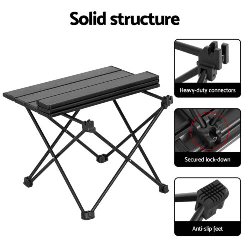 Weisshorn Folding Camping Table 40CM Roll Up Outdoor Picnic BBQ Aluminium Desk - Image 5