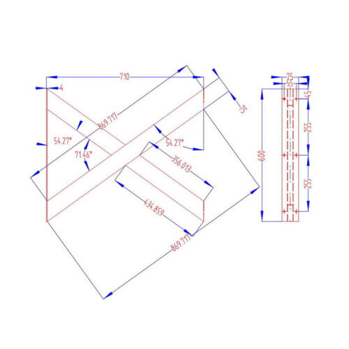 Artiss Metal Table Legs DIY X-shaped 71X60CM Set of 2 - Image 2