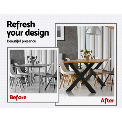 Artiss Metal Table Legs DIY X-shaped 71X60CM Set of 2 - Image 4