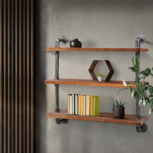 Artiss Floating DIY Pipe Shelf 3 Tiers - ISSA - Image 7