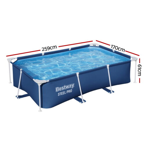 Bestway Swimming Pool 259x170x61cm Steel Frame Above Ground Pools 2300L - Image 2