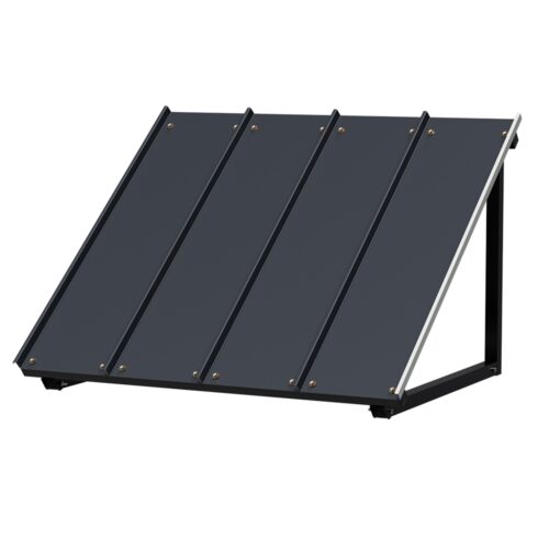 Instahut Window Door Awning Canopy 1mx1.2m Black Metal Frame - Image 4