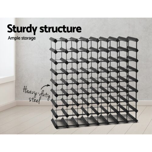 Artiss Wine Rack 72 Bottle Black - Image 4