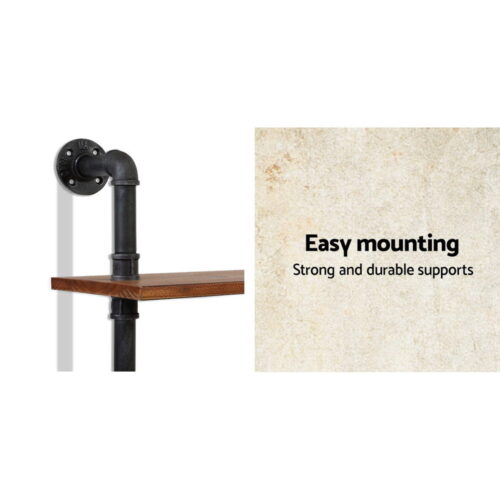 Artiss Floating DIY Pipe Shelf 3 Tiers - IONA - Image 6