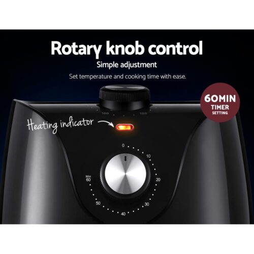 Devanti Air Fryer 2.5L Knob Fryers - Image 6