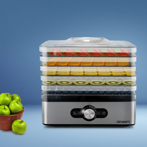 Devanti 5 Trays Food Dehydrator Stainless Steel Tray - Image 5