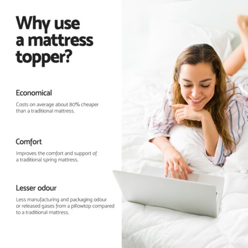 Giselle Bedding Memory Foam Mattress Topper Egg Crate 5cm King Single - Image 4