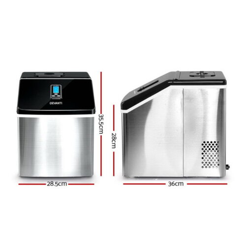 Devanti 18kg Ice Maker Machine Stainless Steel - Image 2