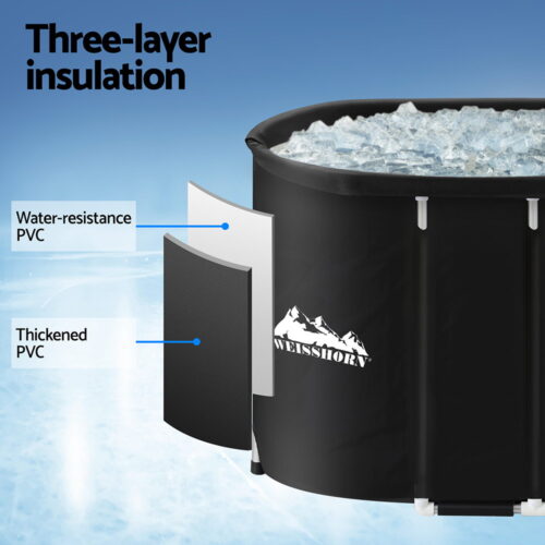 Weisshorn Portable Ice Bath Tub 120x70X70CM Inflatable Cold Water Folding Bathtub Spa Massage - Image 4
