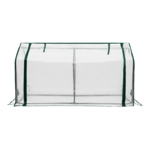 Green Fingers Mini Greenhouse PE Cover Green House Roll-Up Zippered Door 1.2x0.5x0.6M - Image 3