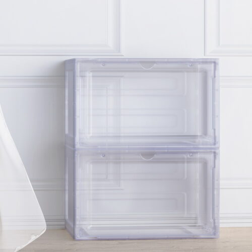 Artiss Shoe Box Rack DIY Set of 2 Stackable Magnetic Door - Image 8