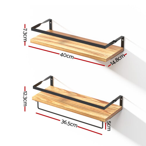 Artiss Floating Wall Shelf Set of 2 - Image 2