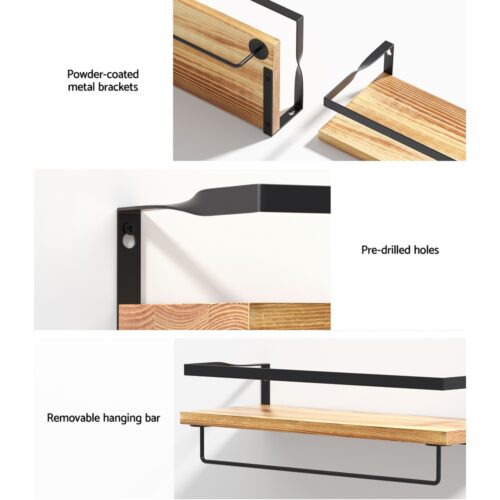 Artiss Floating Wall Shelf Set of 2 - Image 7