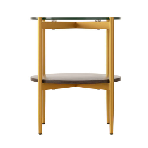 Artiss Coffee Table 45CM Round Tempered Glass Carol - Image 3