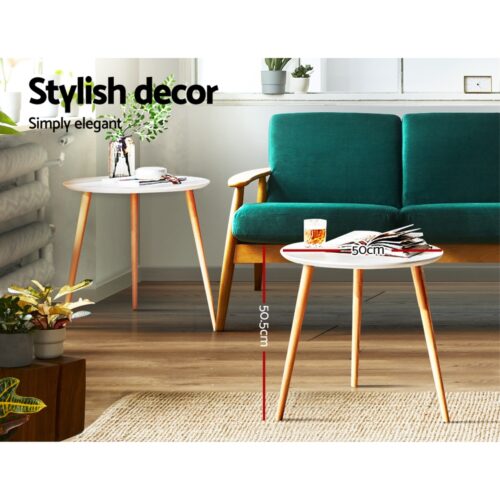 Artiss Coffee Table Round 50CM Callix - Image 4