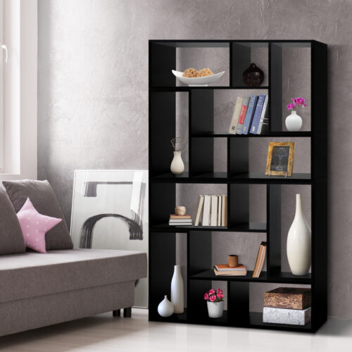 Artiss Bookshelf L Shape DIY - Black - Image 7