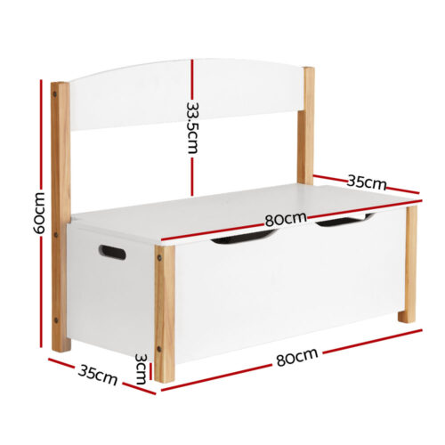 Keezi Kids Toy Box Chest Storage Blanket Children Organiser Seating Bench - Image 2