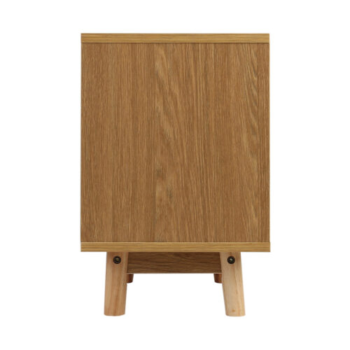 Artiss Bedside Table 2 Drawers with Shelf - BERTHA Oak - Image 4