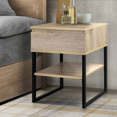 Artiss Bedside Table 1 Drawers with Shelf - CASEY - Image 8