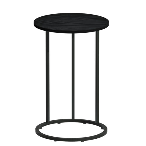 Artiss Coffee Table Side Table Round Black Martha - Image 3