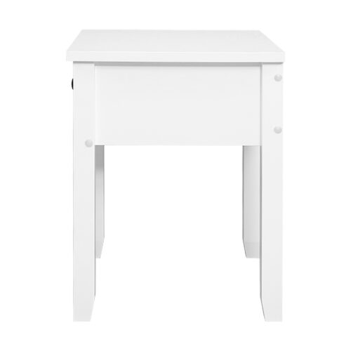 Artiss Bedside Table 1 Drawer - BOW White - Image 4