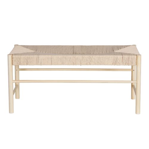 Artiss Dining Bench Paper Rope Seat Wooden Chair 100cm - Image 3