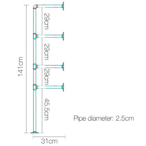Artiss Floating DIY Pipe Shelf Metal Brackets Set of 2 - Image 3