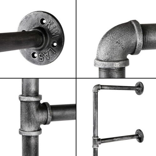 Artiss Floating DIY Pipe Shelf Metal Brackets Set of 2 - Image 5