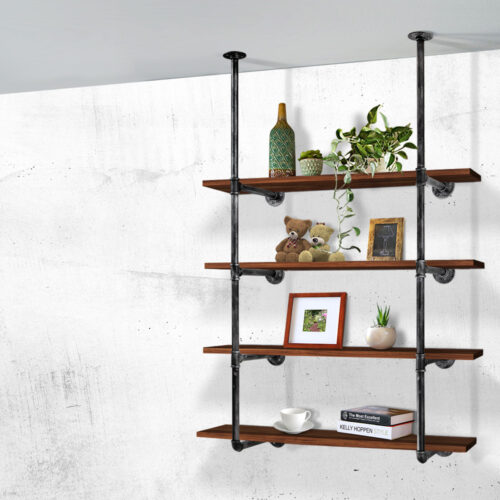 Artiss Floating DIY Pipe Shelf Metal Brackets Set of 2 - Image 8