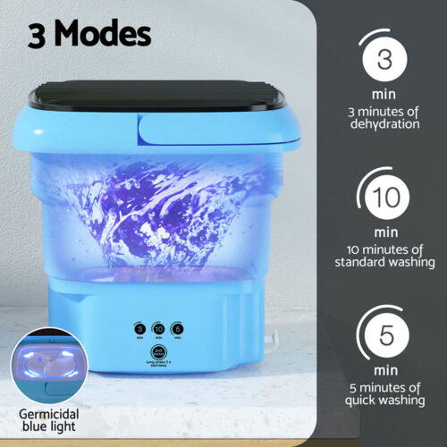 Devanti Portable Washing Machine 4.5L Blue - Image 4