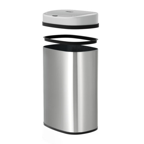 Devanti 50L Sensor Bin Motion Rubbish Automatic Silver - Image 3